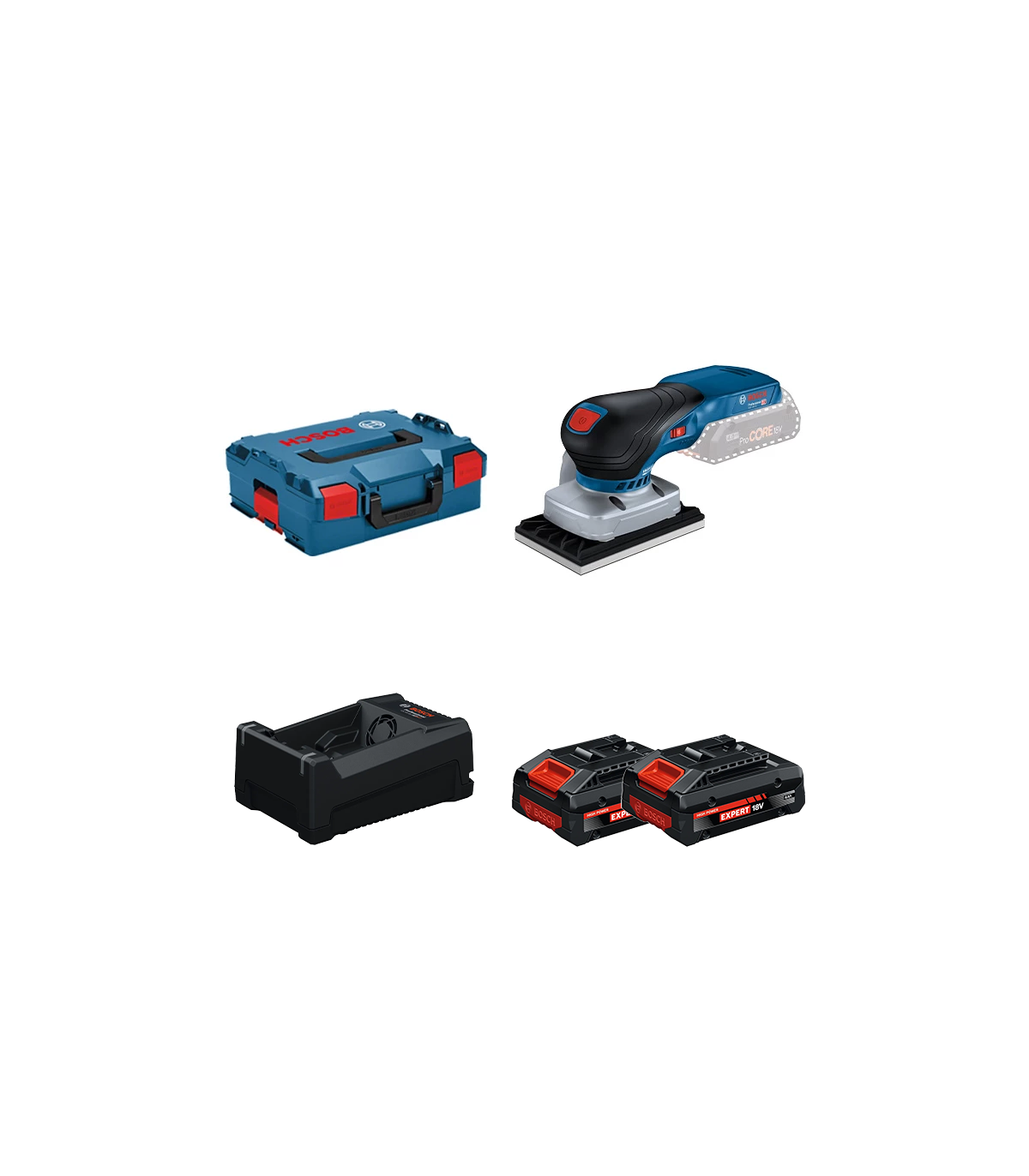 Ponceuse vibrante GSS 18V-13 + 2 Batteries EXPERT 4 Ah + 1 Chargeur GAL 12V/18V-80 BOSCH