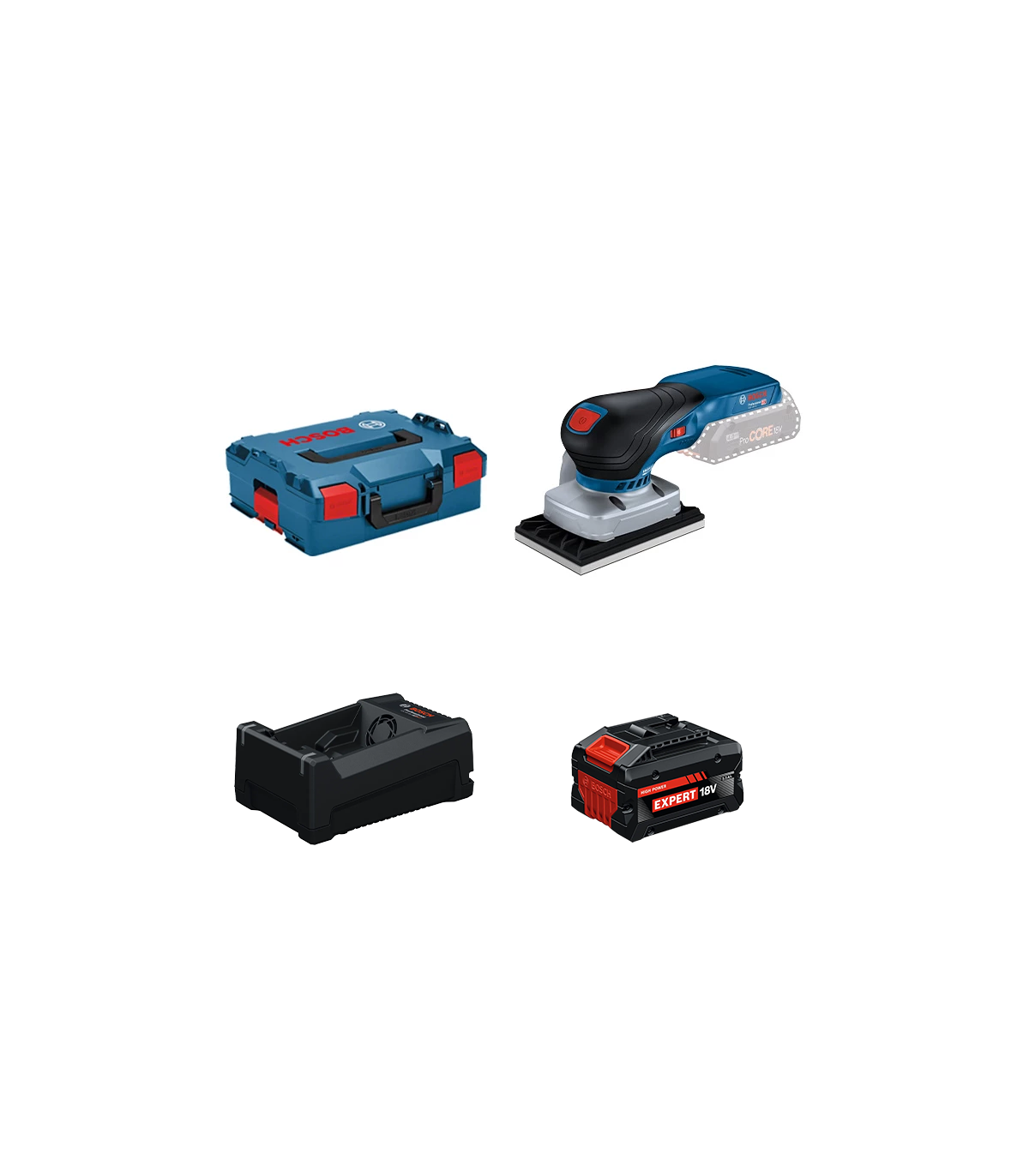 Ponceuse vibrante GSS 18V-13 + 1 Batterie EXPERT 5,5 Ah + 1 Chargeur GAL 12V/18V-80 BOSCH