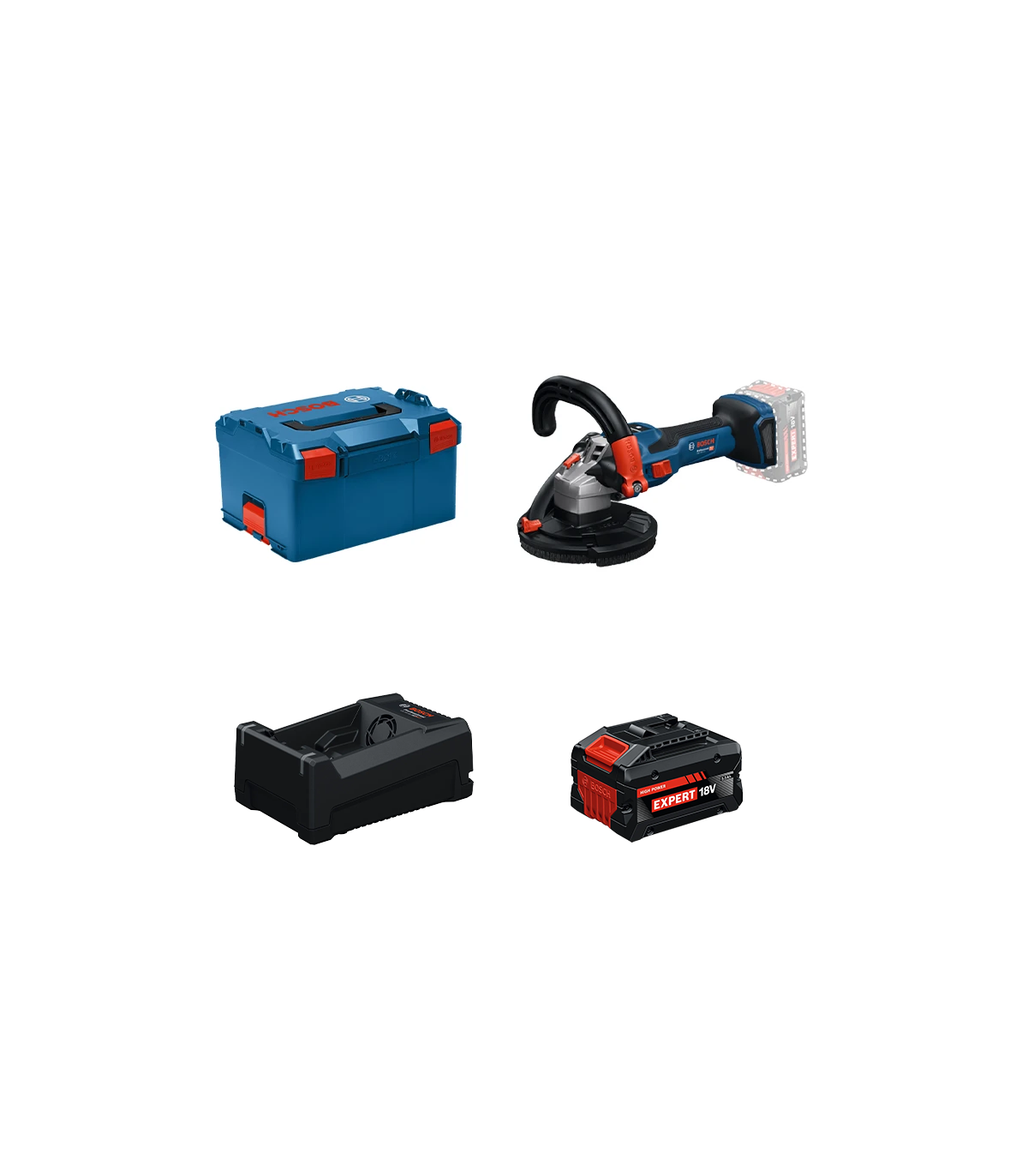 Ponceuse à béton Ø125 mm GBR 18V-15 S + 1 Batterie EXPERT 5,5 Ah + 1 Chargeur GAL 12V/18V-80 BOSCH
