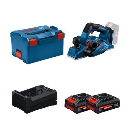 Rabot GHO 18V-26 + 2 Batteries EXPERT 4 Ah + 1 Chargeur GAL 12V/18V-80 BOSCH