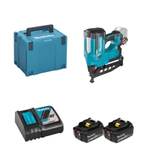 Cloueur 18V DBN600ZJ + 2 batteries BL1850B 18V 5 Ah + chargeur rapide DC18RC MAKITA