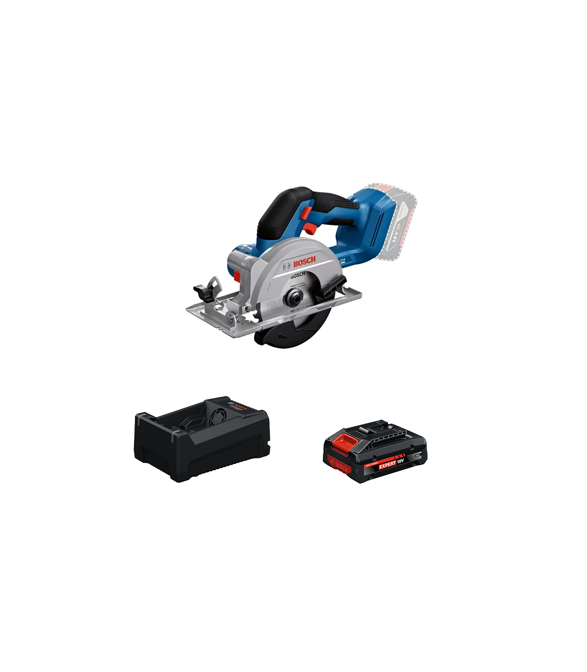 Scie circulaire Ø140 mm GKS 18V-51 + 1 Batterie EXPERT 4 Ah + 1 Chargeur GAL 12V/18V-80 BOSCH
