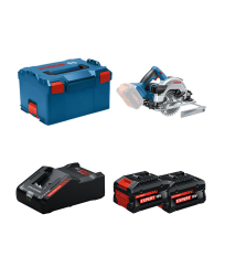 Scie circulaire Ø165 mm GKS 18V-57-2 + 2 Batteries EXPERT 8 Ah + 1 Chargeur EXAL18V-160 BOSCH