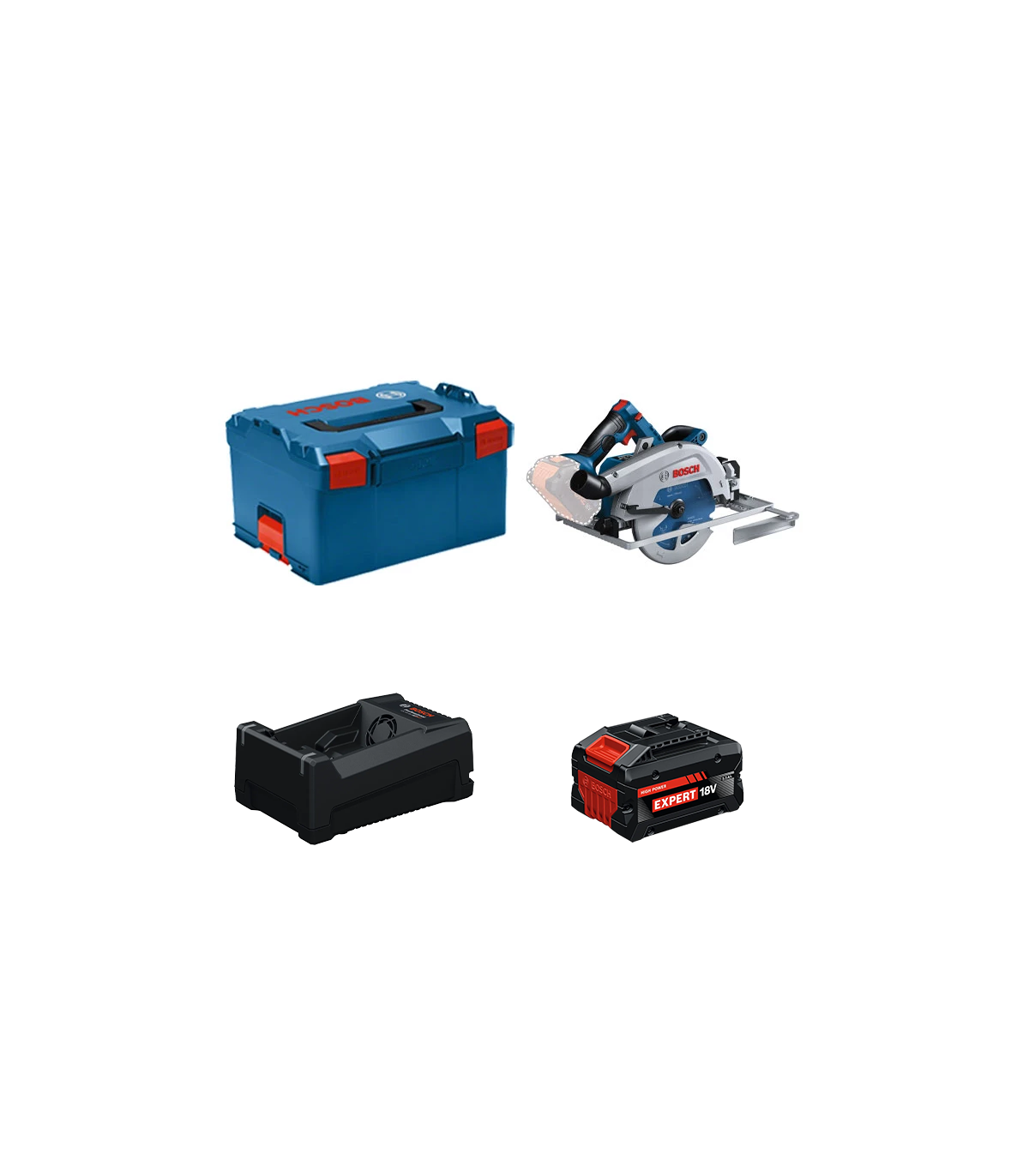Scie circulaire Ø190 mm GKS 18V-68 GC + 1 Batterie EXPERT 5,5 Ah + 1 Chargeur GAL 12V/18V-80 BOSCH