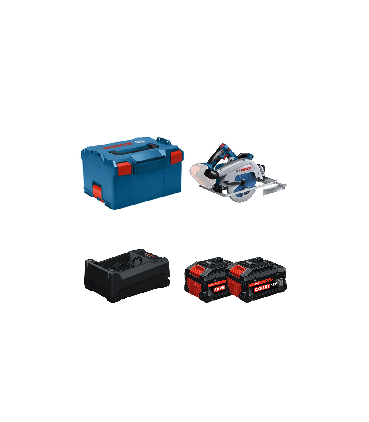 Scie circulaire Ø190 mm GKS 18V-68 GC + 2 Batteries EXPERT 5,5 Ah + 1 Chargeur GAL 12V/18V-80 BOSCH