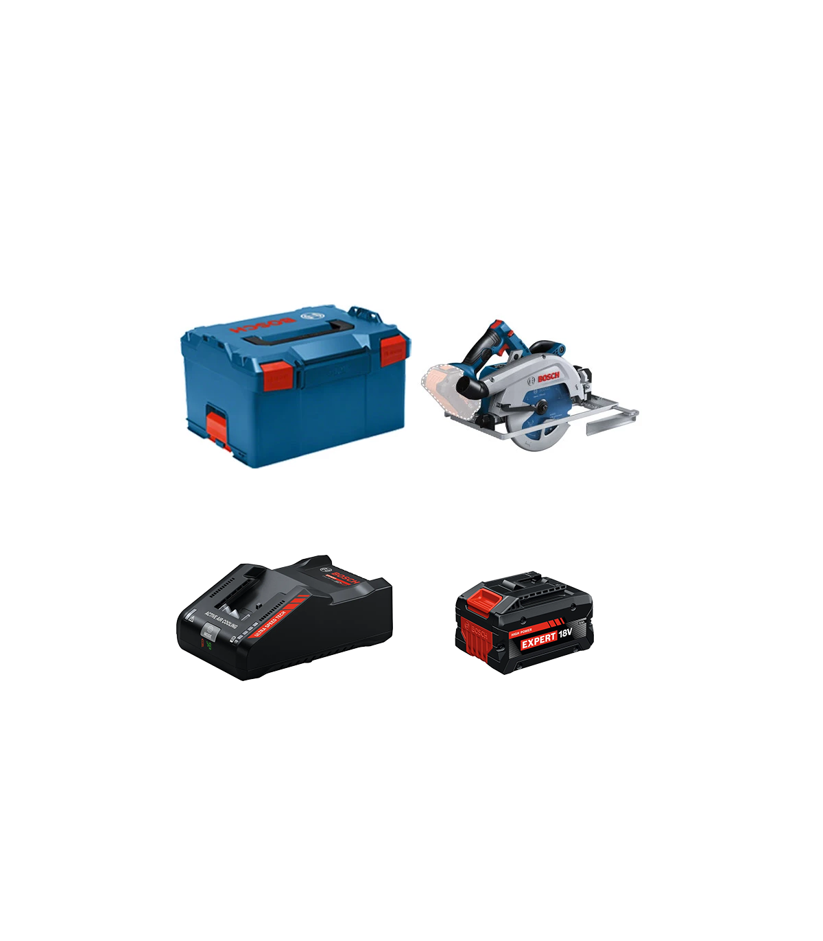 Scie circulaire Ø190 mm GKS 18V-68 GC + 1 Batterie EXPERT 8 Ah + 1 Chargeur EXAL18V-160 BOSCH