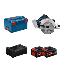 Scie circulaire Ø190 mm GKS 18V-68-2 + 2 Batteries EXPERT 5,5 Ah + 1 Chargeur GAL 12V/18V-80 BOSCH