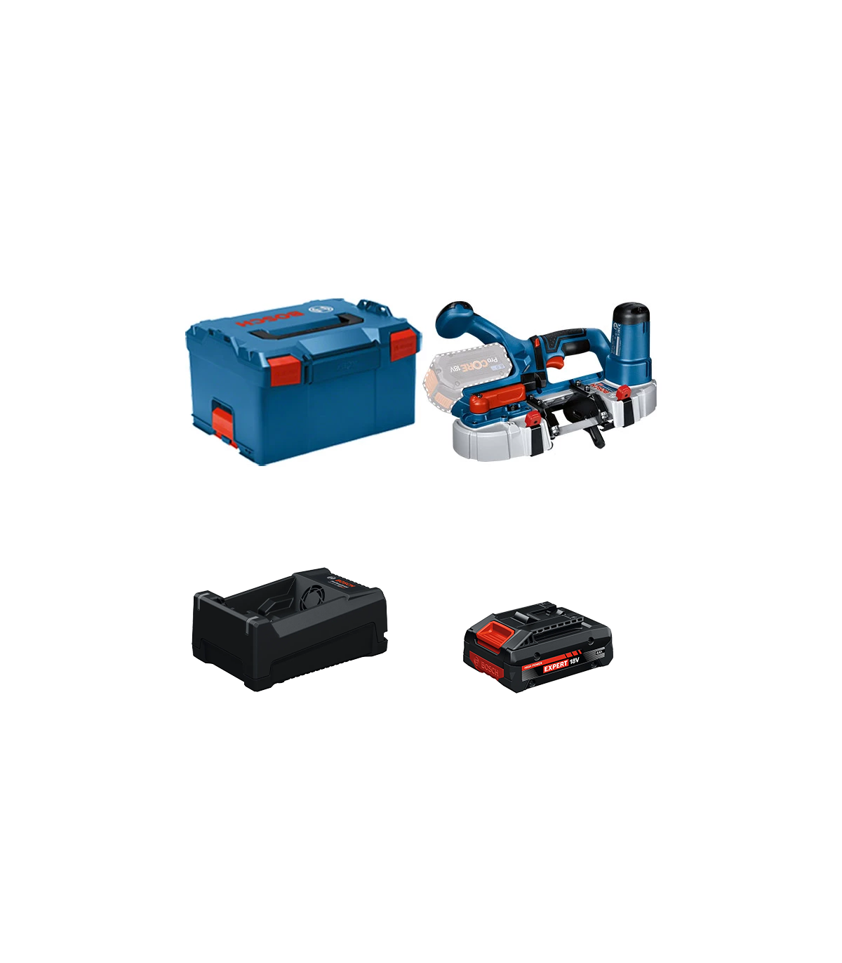 Scie à ruban GCB 18V-63 + 1 Batterie EXPERT 4 Ah + 1 Chargeur GAL 12V/18V-80 BOSCH