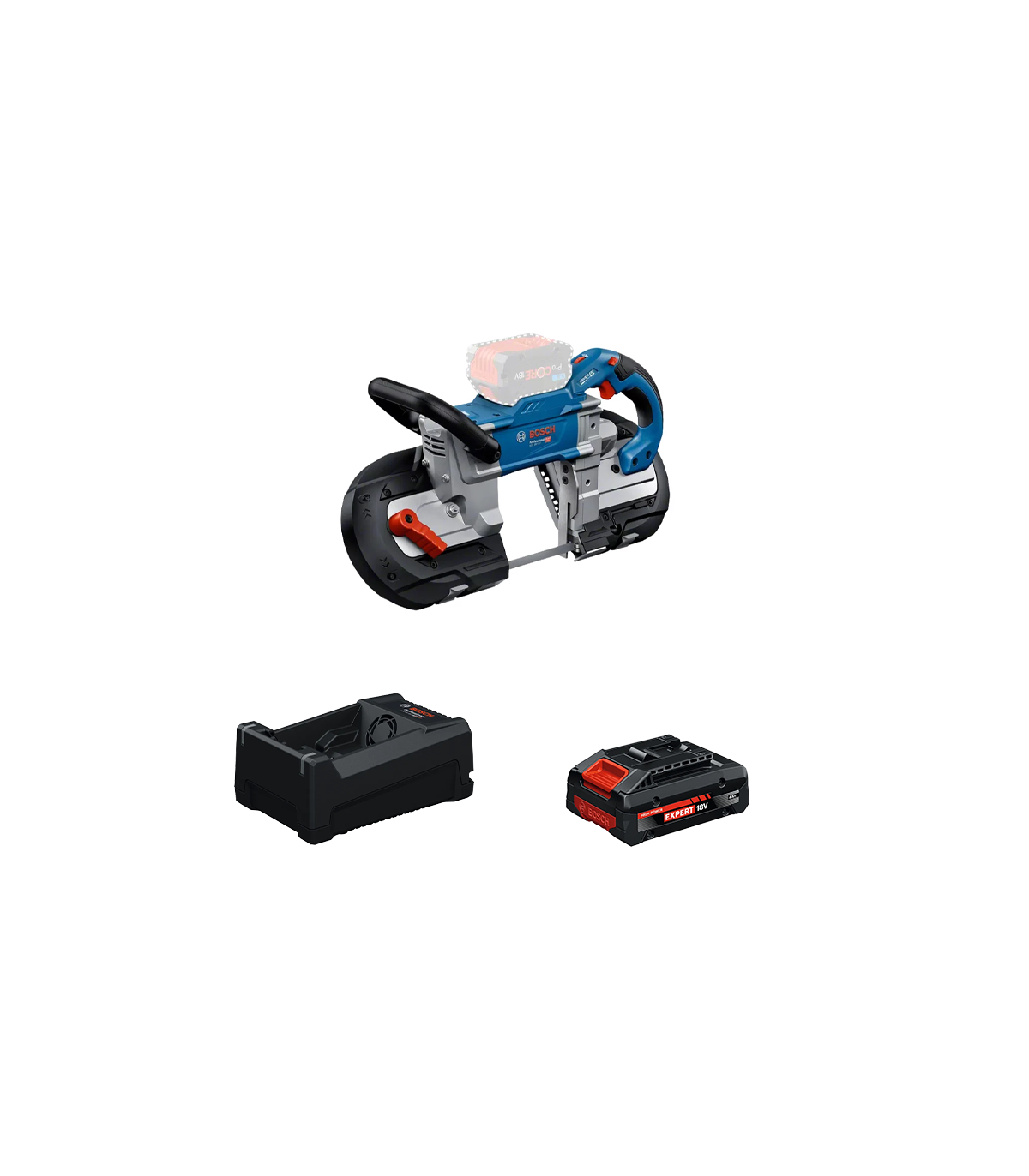 Scie à ruban GCB 18V-127 + 1 Batterie EXPERT 4 Ah + 1 Chargeur GAL 12V/18V-80 BOSCH