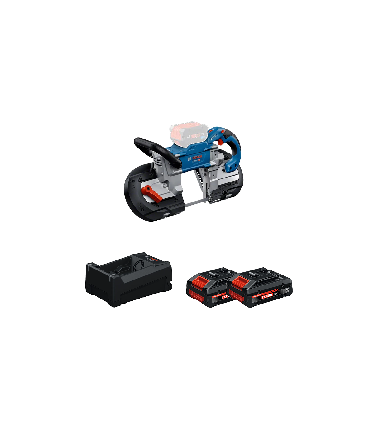 Scie à ruban GCB 18V-127 + 2 Batteries EXPERT 4 Ah + 1 Chargeur GAL 12V/18V-80 BOSCH