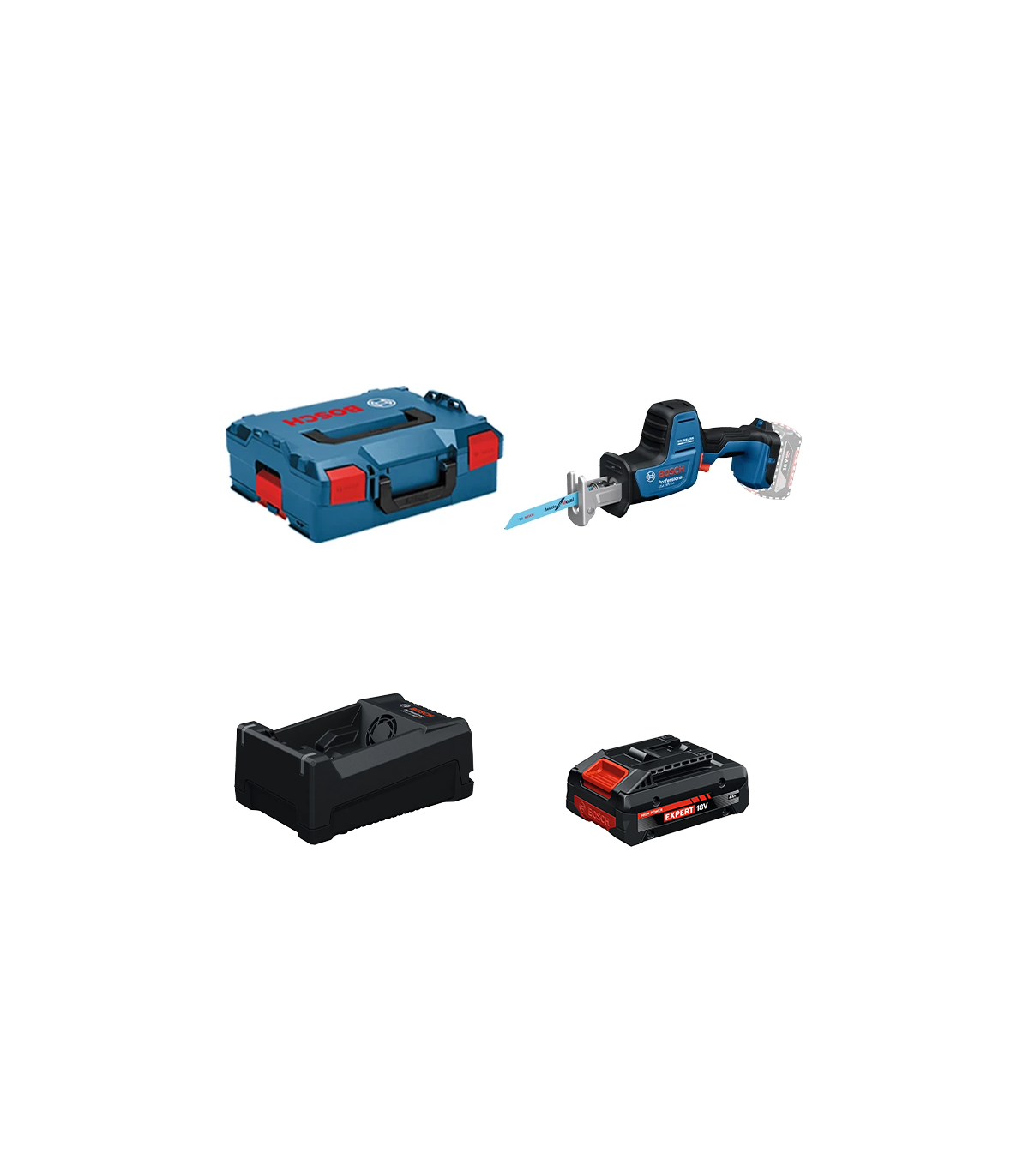 Scie sabre GSA 18V-24 + 1 Batterie EXPERT 4 Ah + 1 Chargeur GAL 12V/18V-80 BOSCH
