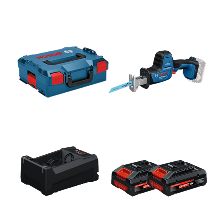 Scie sabre GSA 18V-24 + 2 Batteries EXPERT 4 Ah + 1 Chargeur GAL 12V/18V-80 BOSCH