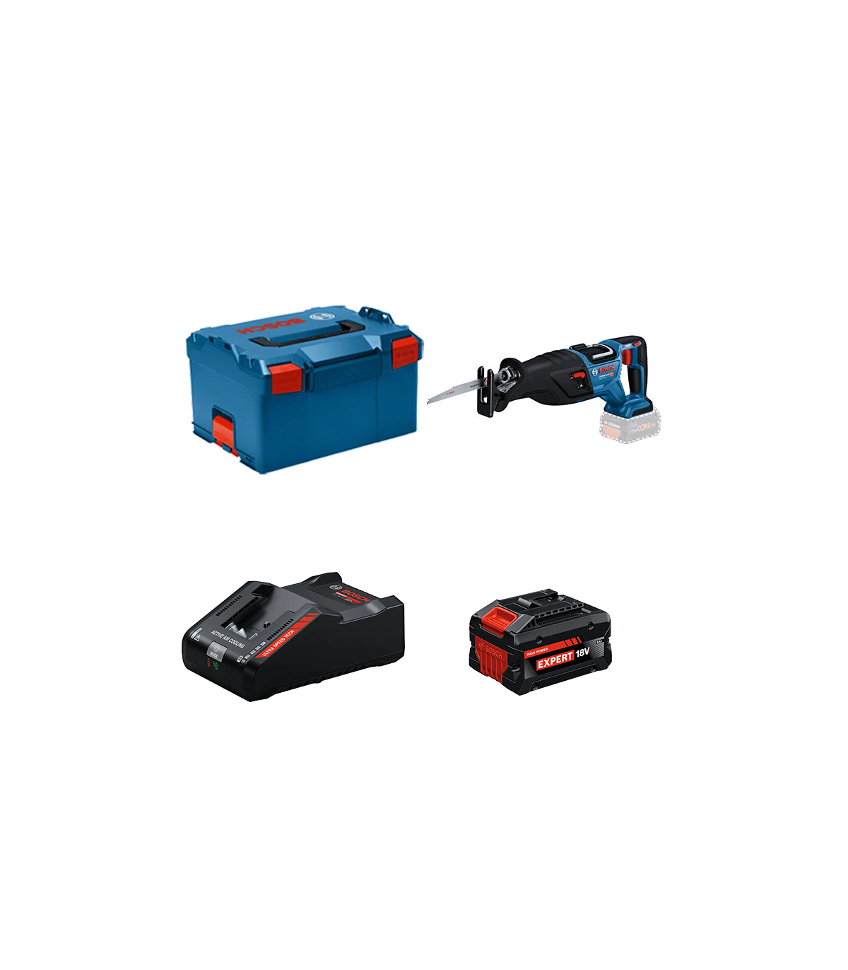 Scie sabre GSA 18V-28 + 1 Batterie EXPERT 8 Ah + 1 Chargeur EXAL18V-160 BOSCH