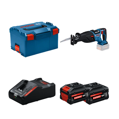 Scie sabre GSA 18V-28 + 2 Batteries EXPERT 8 Ah + 1 Chargeur EXAL18V-160 BOSCH