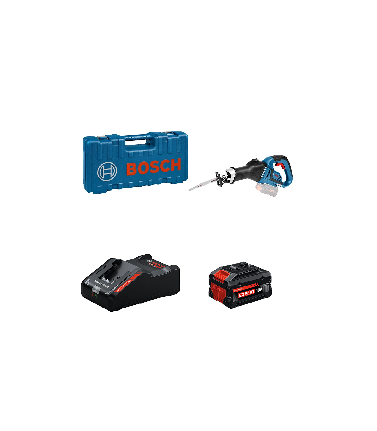 Scie sabre GSA 18V-32 + 1 Batterie EXPERT 8 Ah + 1 Chargeur EXAL18V-160 BOSCH