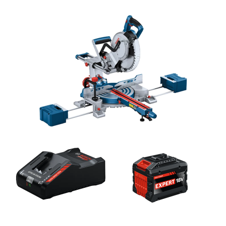 Scie à onglet Ø 254 mm GCM 18V-254 D + 1 Batterie EXPERT 15 Ah + 1 Chargeur EXAL18V-160 BOSCH
