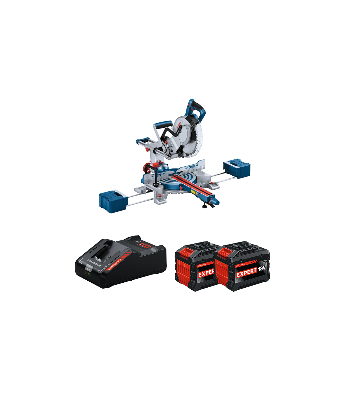 Scie à onglet Ø 254 mm GCM 18V-254 D + 2 Batteries EXPERT 15 Ah + 1 Chargeur EXAL18V-160  BOSCH