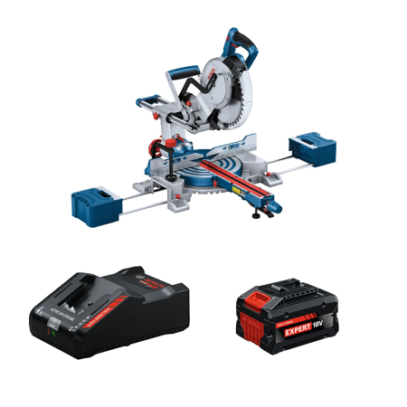 Scie à onglet Ø 254 mm GCM 18V-254 D + 1 Batterie EXPERT 8 Ah + 1 Chargeur EXAL18V-160 BOSCH