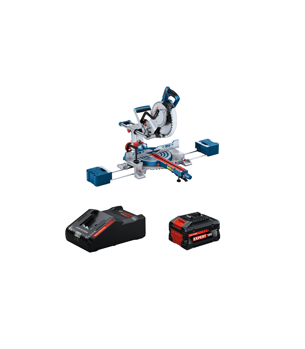 Scie à onglet Ø 254 mm GCM 18V-254 D + 1 Batterie EXPERT 8 Ah + 1 Chargeur EXAL18V-160 BOSCH