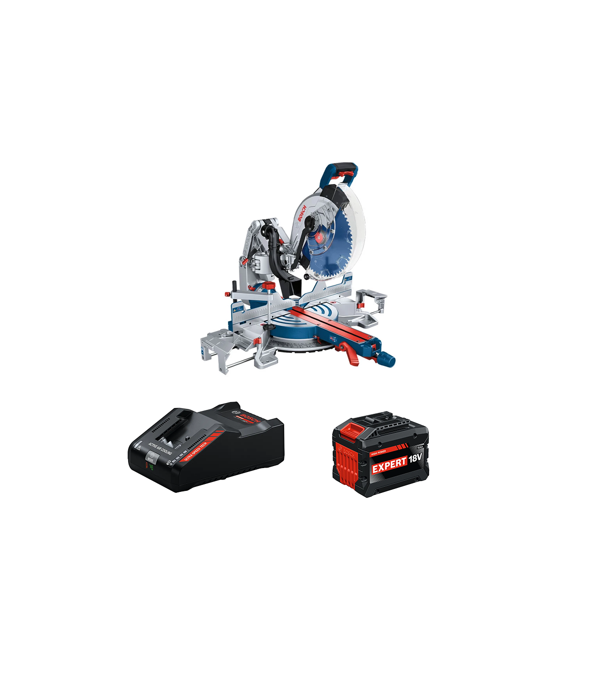 Scie à onglet radiale Ø305 mm GCM 18V-305 GDC + 1 Batterie EXPERT 15 Ah + 1 Chargeur EXAL18V-160 BOSCH