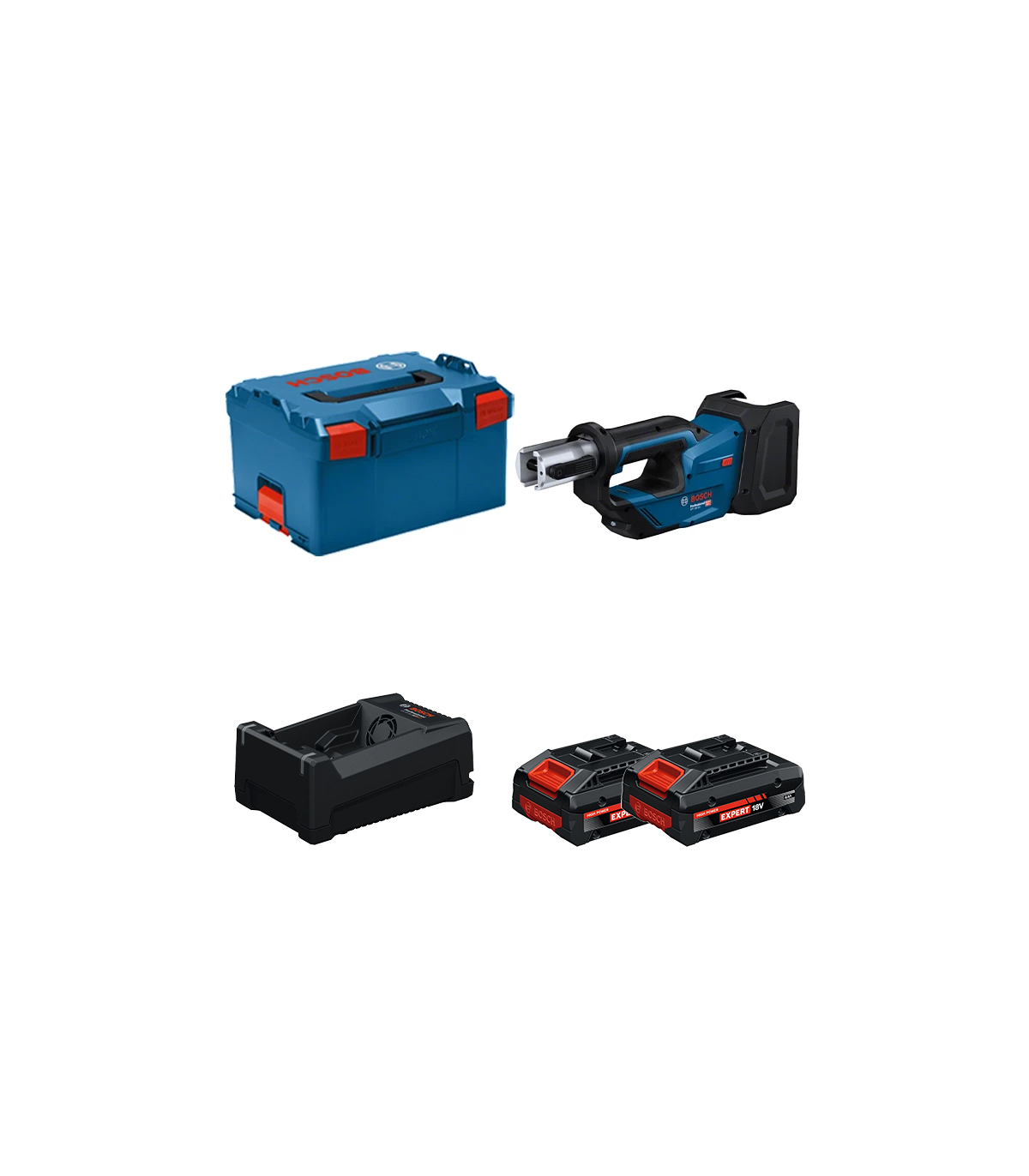 Sertisseuse GPT 18V-19 + 2 Batteries EXPERT 4 Ah + 1 Chargeur GAL 12V/18V-80 BOSCH