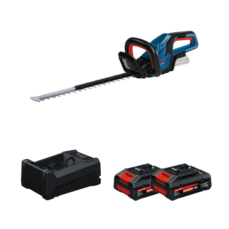 Taille haies sans fil GHE 18V-50 + 2 Batteries EXPERT 4 Ah + 1 Chargeur GAL 12V/18V-80 BOSCH