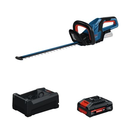 Taille haies sans fil GHE 18V-50 (II) avec volant d’inertie + 1 Batterie EXPERT 4 Ah + 1 Chargeur GAL 12V/18V-80 BOSCH