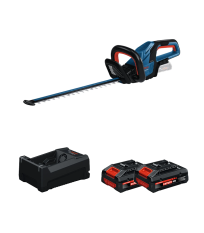 Taille haies sans fil GHE 18V-50 (II) avec volant d’inertie + 2 Batteries EXPERT 4 Ah + 1 Chargeur GAL 12V/18V-80 BOSCH