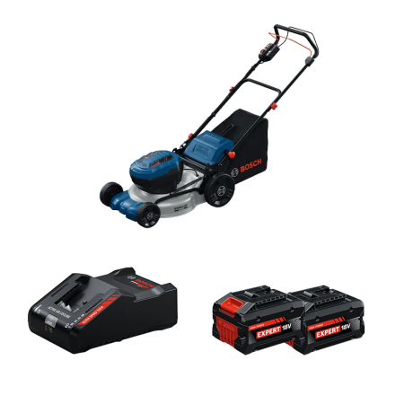Tondeuse 2 x 18V GRA 18V2-46 SP + 2 Batteries EXPERT 8 Ah + 1 Chargeur EXAL18V-160 BOSCH
