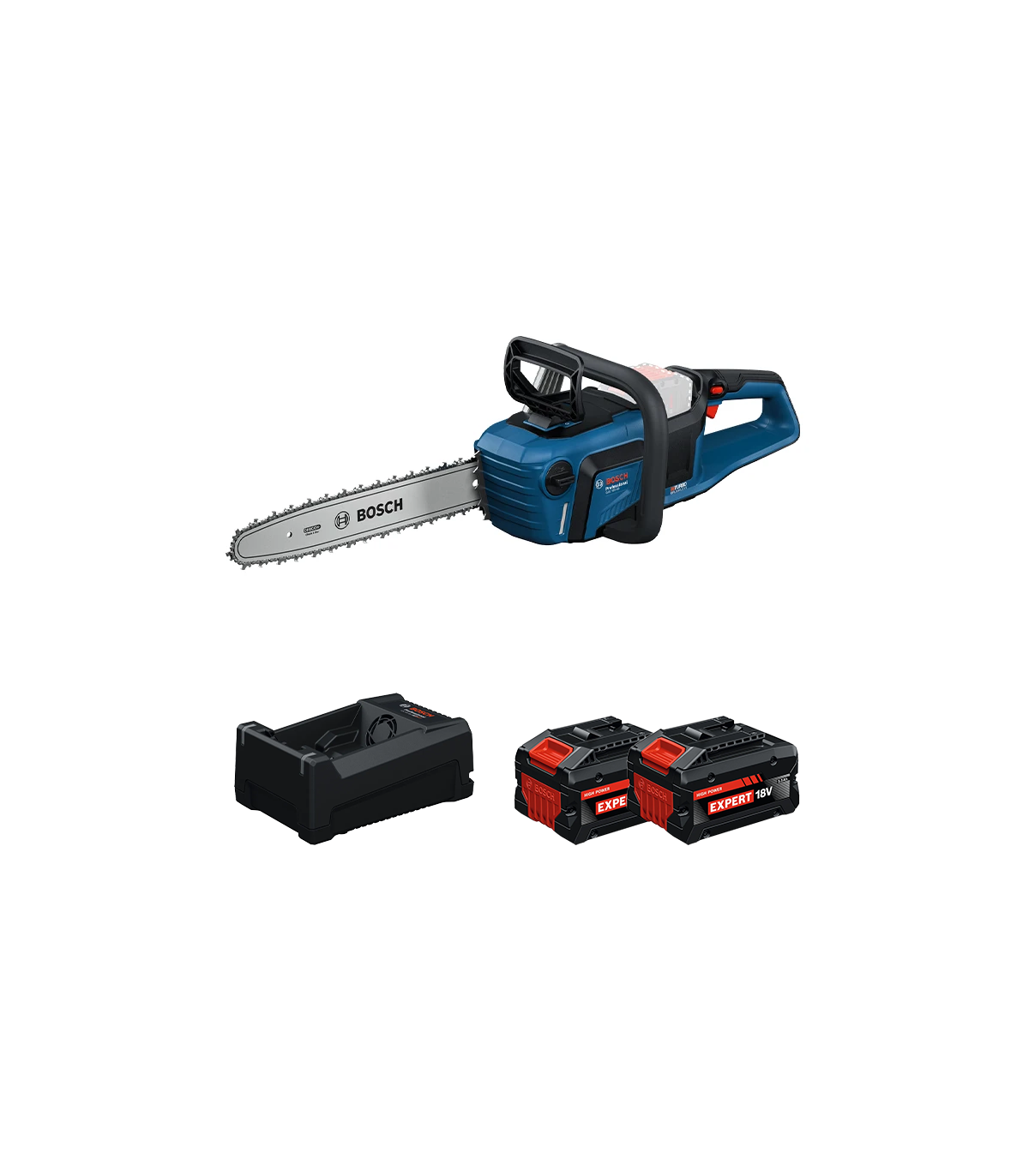 Tronçonneuse 40cm GKE 18V-40 + 2 Batteries EXPERT 5,5 Ah + 1 Chargeur GAL 12V/18V-80 BOSCH
