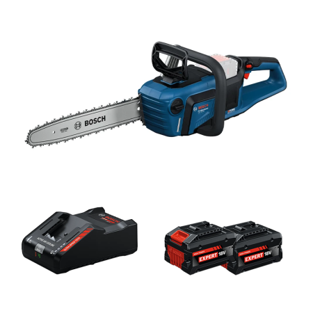 Tronçonneuse 40cm GKE 18V-40 + 2 Batteries EXPERT 8 Ah + 1 Chargeur EXAL18V-160 BOSCH
