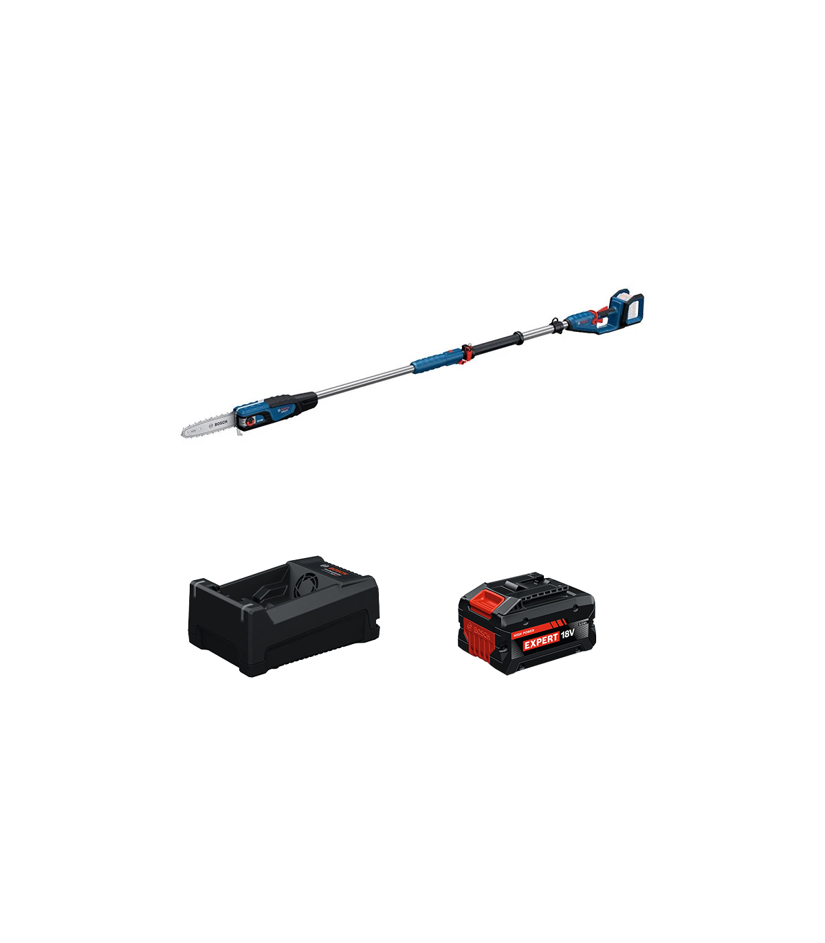 Elagueuse sur perche GKE 18V-25 TP + 1 Batterie EXPERT 5,5 Ah + 1 Chargeur GAL 12V/18V-80 BOSCH