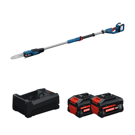 Elagueuse sur perche GKE 18V-25 TP + 2 Batteries EXPERT 5,5 Ah + 1 Chargeur GAL 12V/18V-80 BOSCH