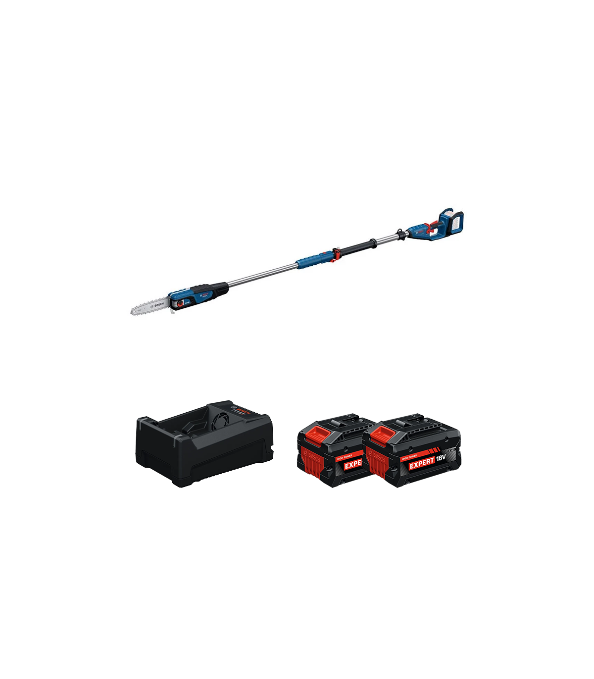 Elagueuse sur perche GKE 18V-25 TP + 2 Batteries EXPERT 5,5 Ah + 1 Chargeur GAL 12V/18V-80 BOSCH