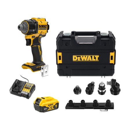 Perceuse-visseuse à têtes multiples 18V DCD803NT-XJ + 1 batterie 18V 5 Ah + 1 chargeur DCB1104-QW DEWALT