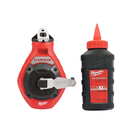 Cordeaux traceurs fin + recharge rouge MILWAUKEE