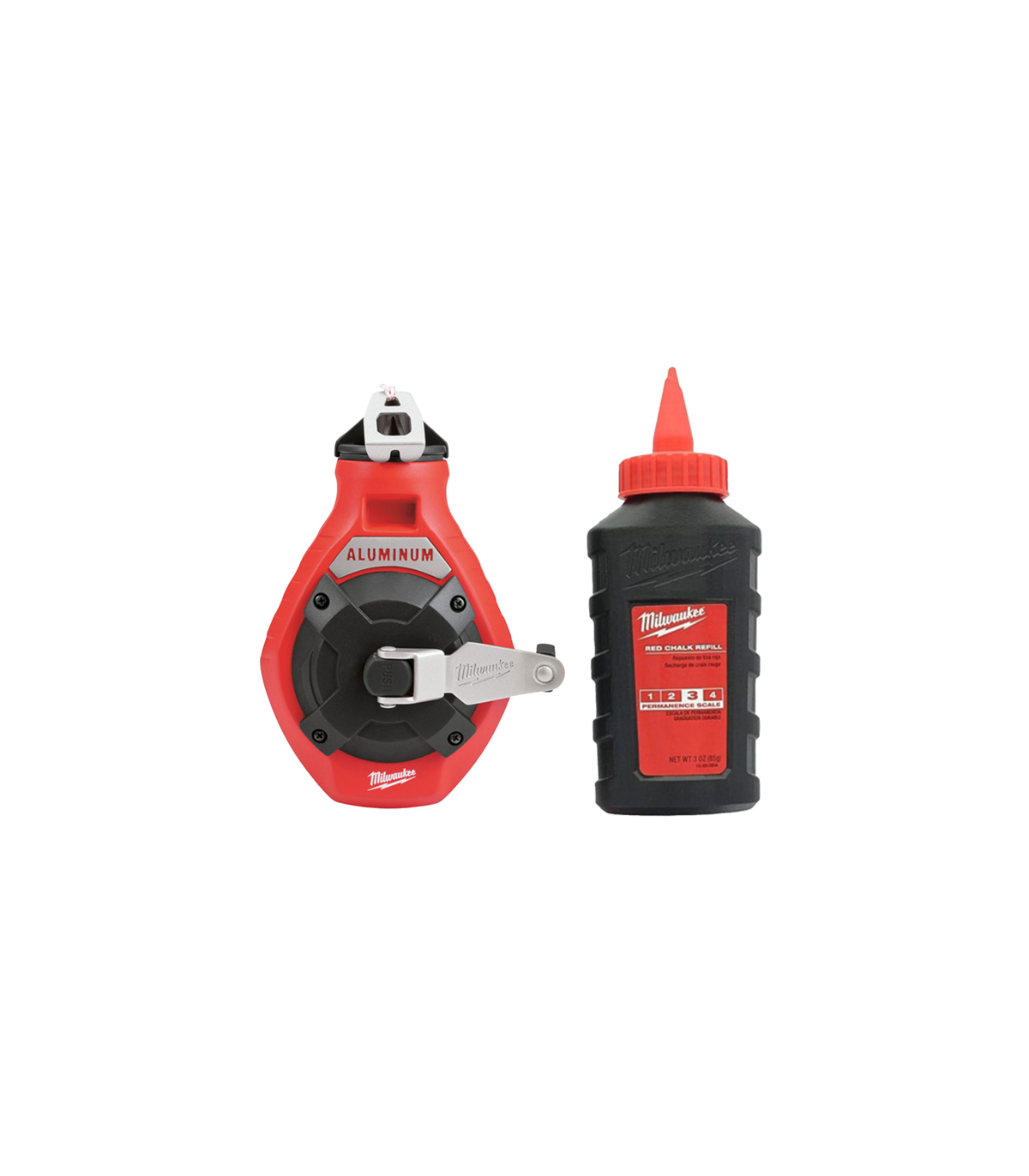Cordeaux traceurs fin + recharge rouge MILWAUKEE