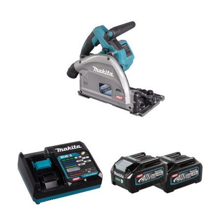 Scie plongeante 40V Ø165 mm SP001GZ01 + 2 batteries BL4040 40V 4 Ah + chargeur rapide DC40RA MAKITA