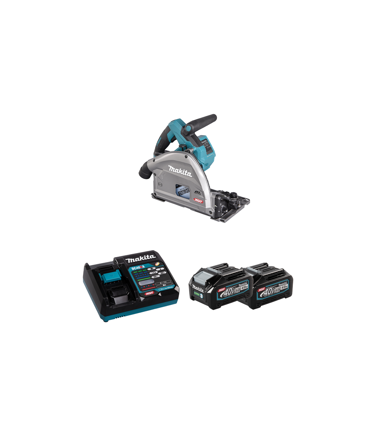 Scie plongeante 40V Ø165 mm SP001GZ01 + 2 batteries BL4040 40V 4 Ah + chargeur rapide DC40RA MAKITA