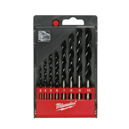 Coffret de 8 mèches à bois Ø3-10 mm MILWAUKEE