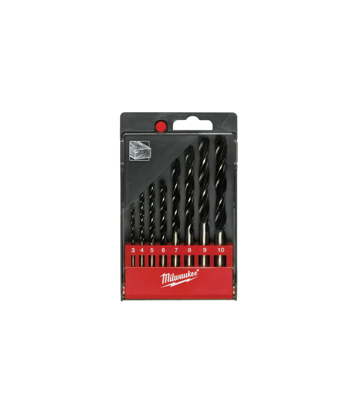 Coffret de 8 mèches à bois Ø3-10 mm MILWAUKEE