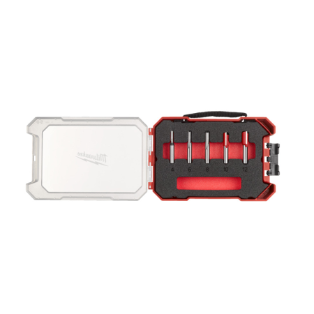 Coffret de 5 fraises droite Q8 mm Ø4-12 mm MILWAUKEE