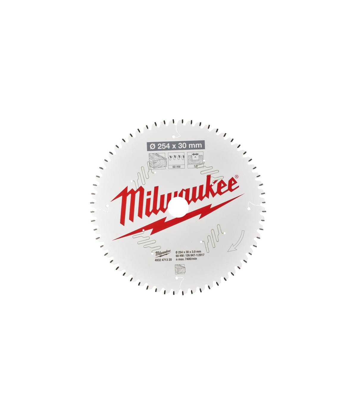 Lame de scie à onglets bois Ø254 mm 60 dents MILWAUKEE