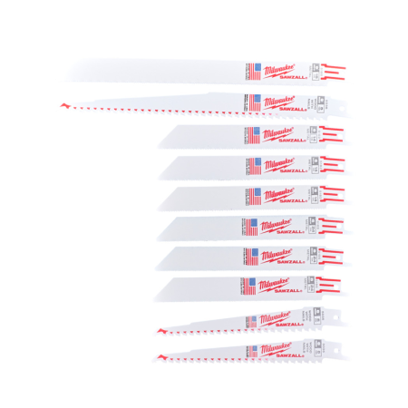 Set de 10 lames de scies sabres Sawzall MILWAUKEE
