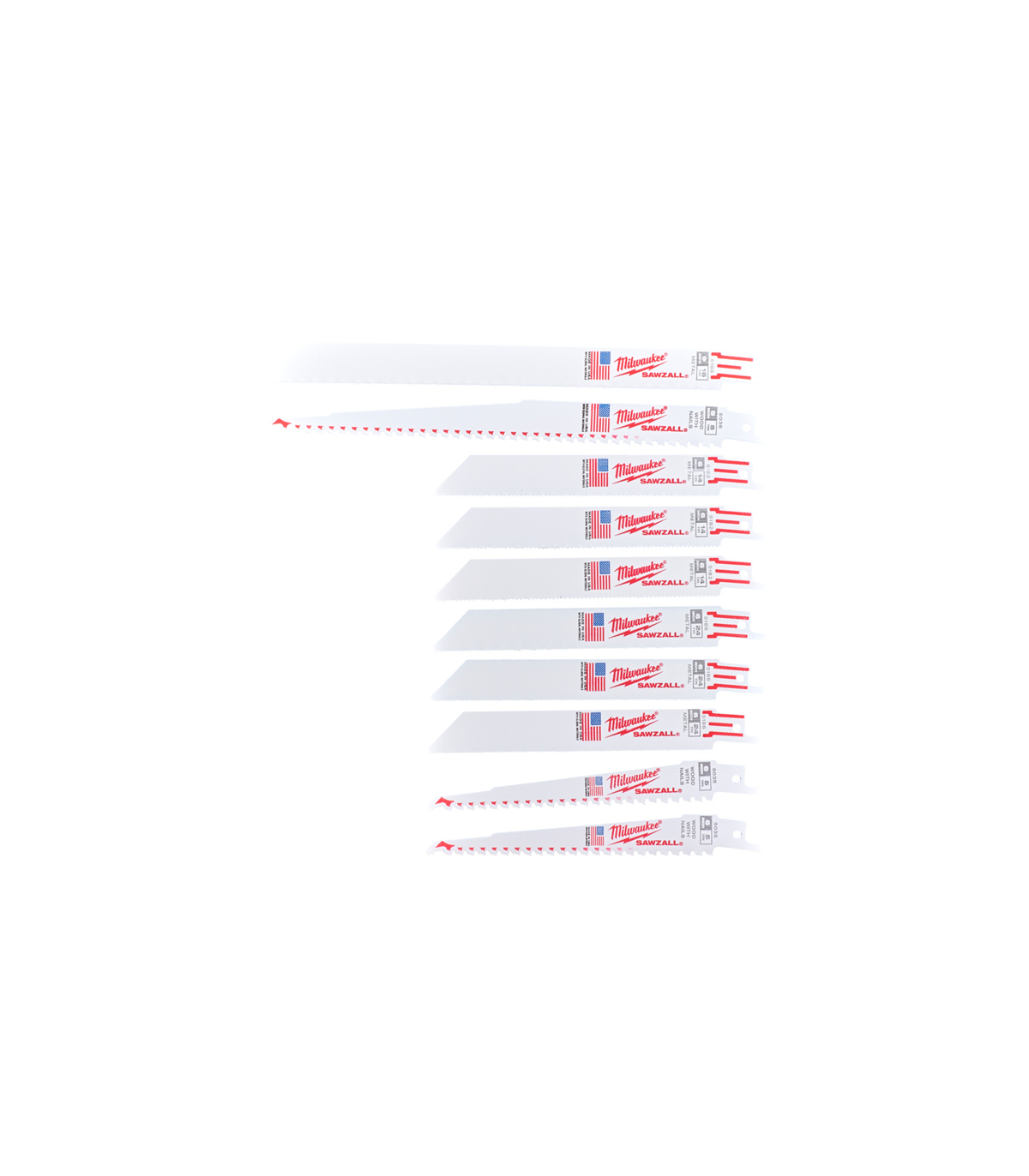 Set de 10 lames de scies sabres Sawzall MILWAUKEE