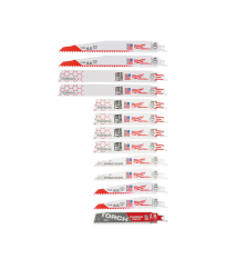Set de 13 lames de scies sabres Sawzall MILWAUKEE