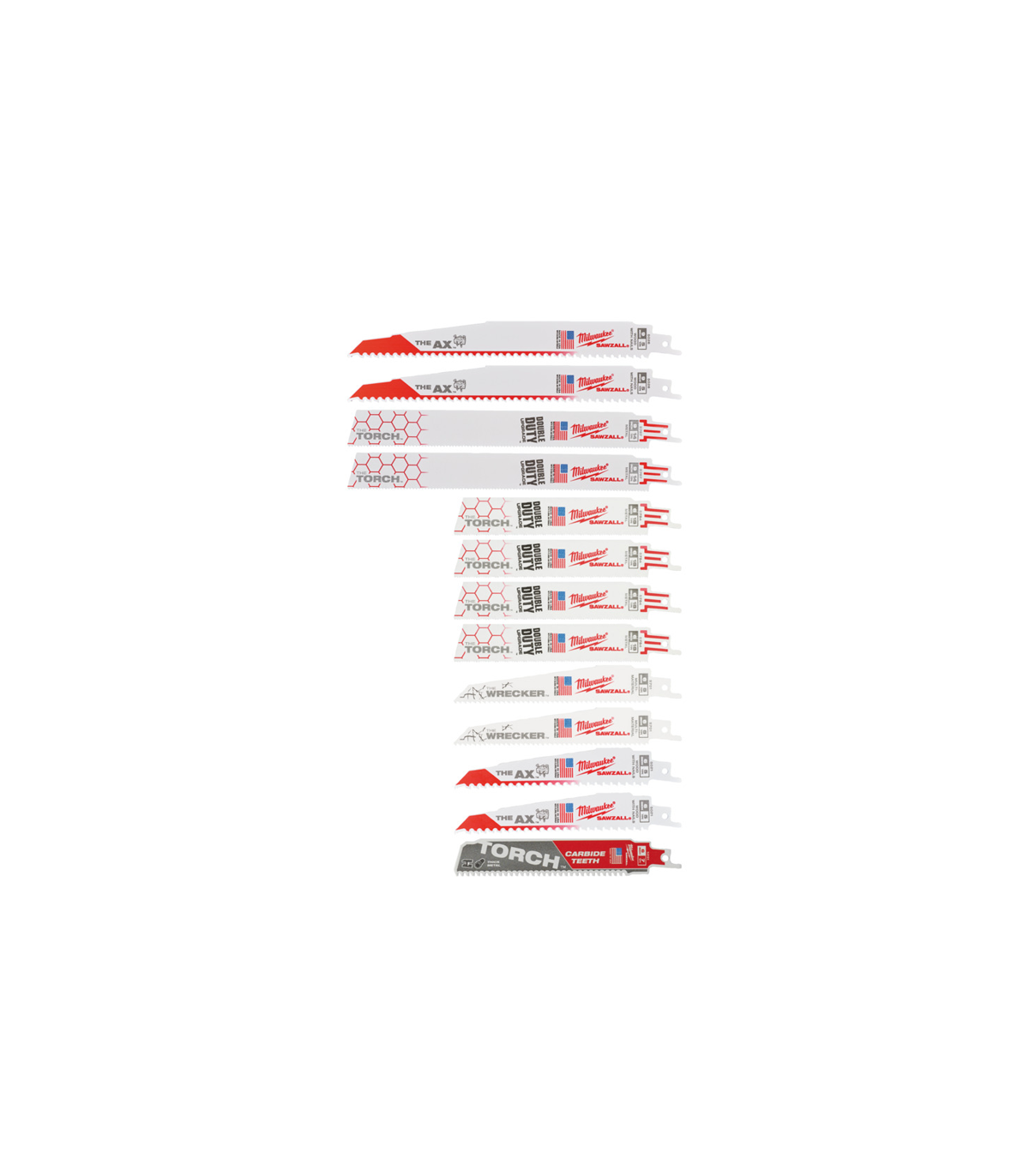 Set de 13 lames de scies sabres Sawzall MILWAUKEE