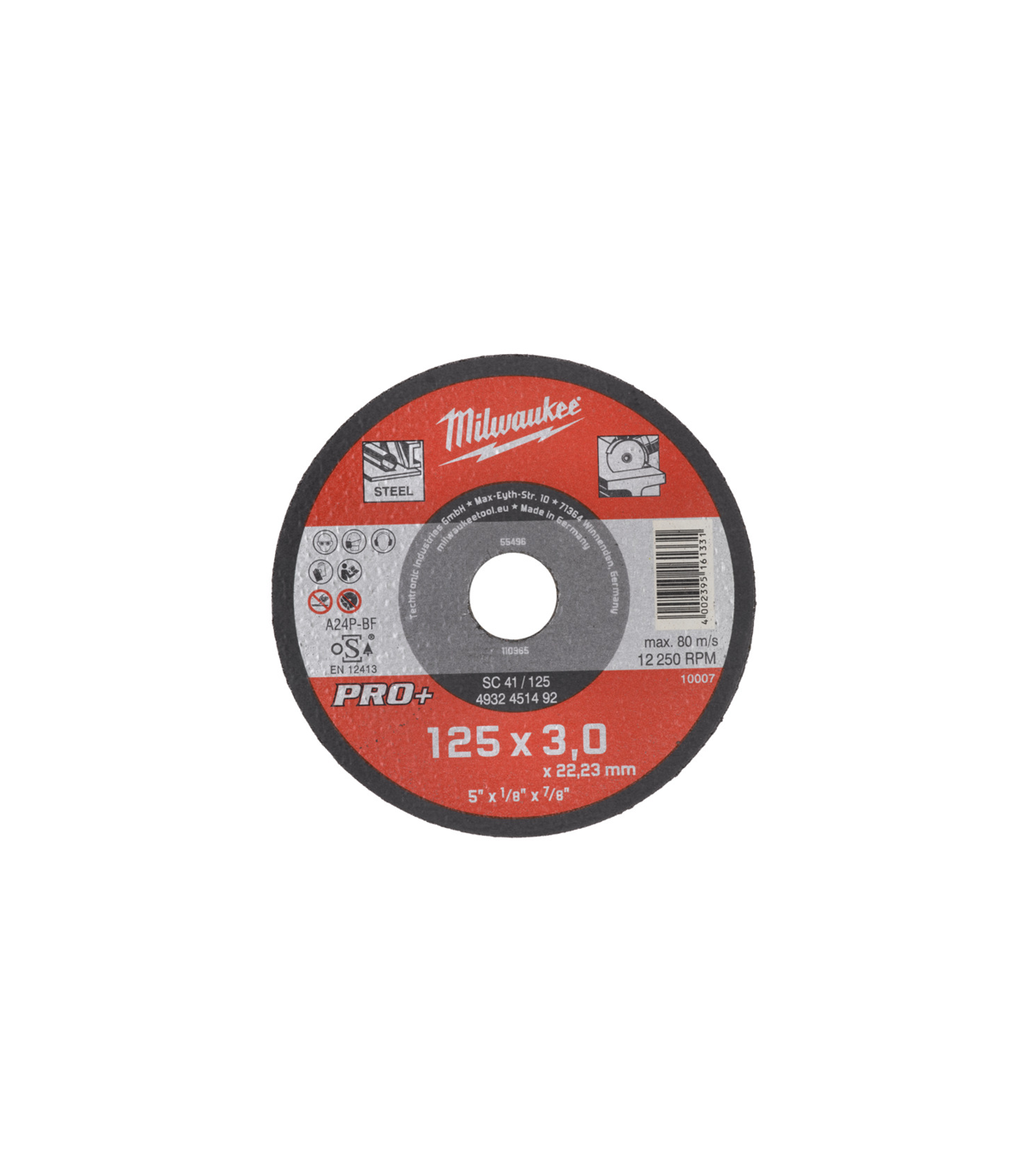 Disque à tronçonner métaux PRO+ Ø125 mm MILWAUKEE