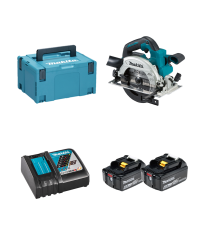 Scie circulaire 18V Ø165 mm DHS660ZJ + 2 batteries BL1860B 18V 6 Ah + 1 chargeur rapide DC18RC MAKITA