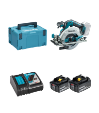 Scie circulaire 18V Ø165 mm DHS680ZJ + 2 batteries BL1860B 18V 6 Ah + 1 chargeur rapide DC18RC MAKITA
